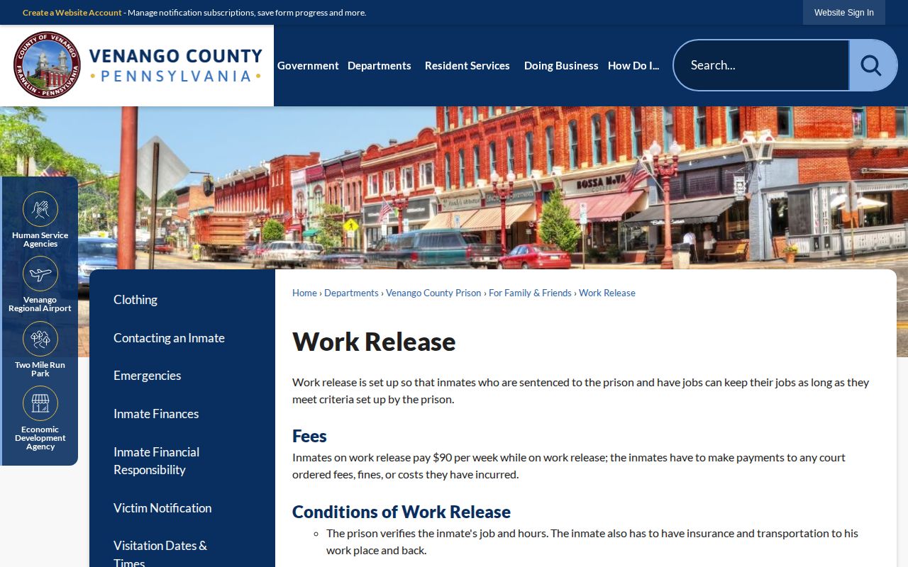 Venango County 72 hour release check distinguishing work release from discharge